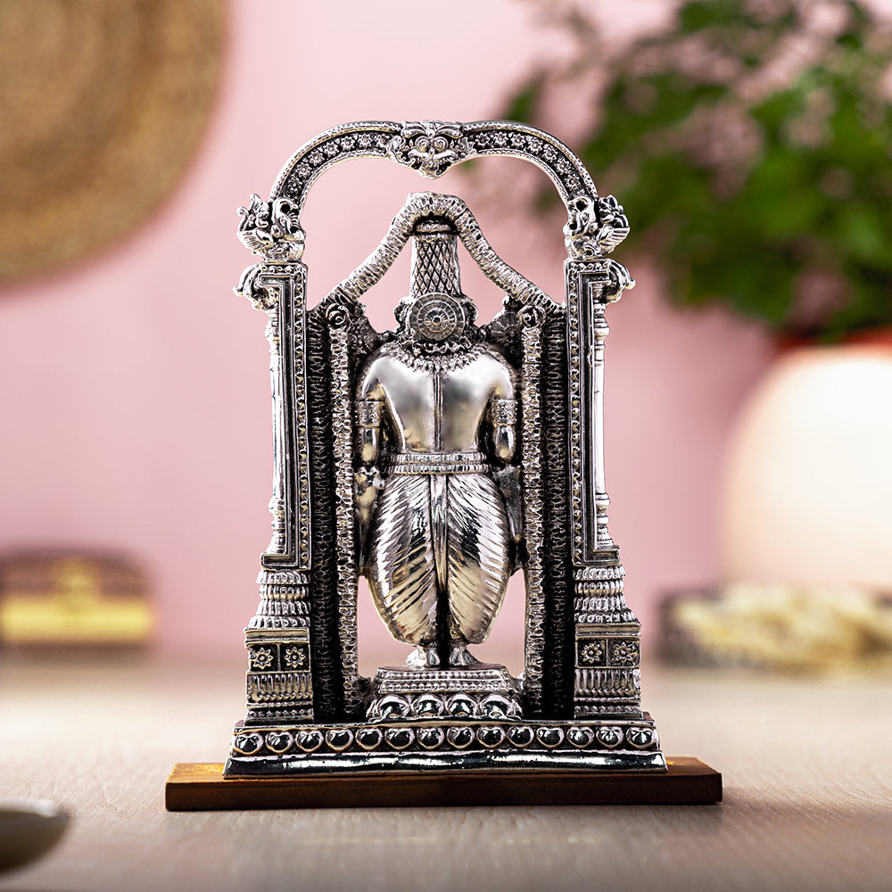 Lord Balaji Idol (Srinivasa Mangapuram) | Silver Plated (8 Inch)