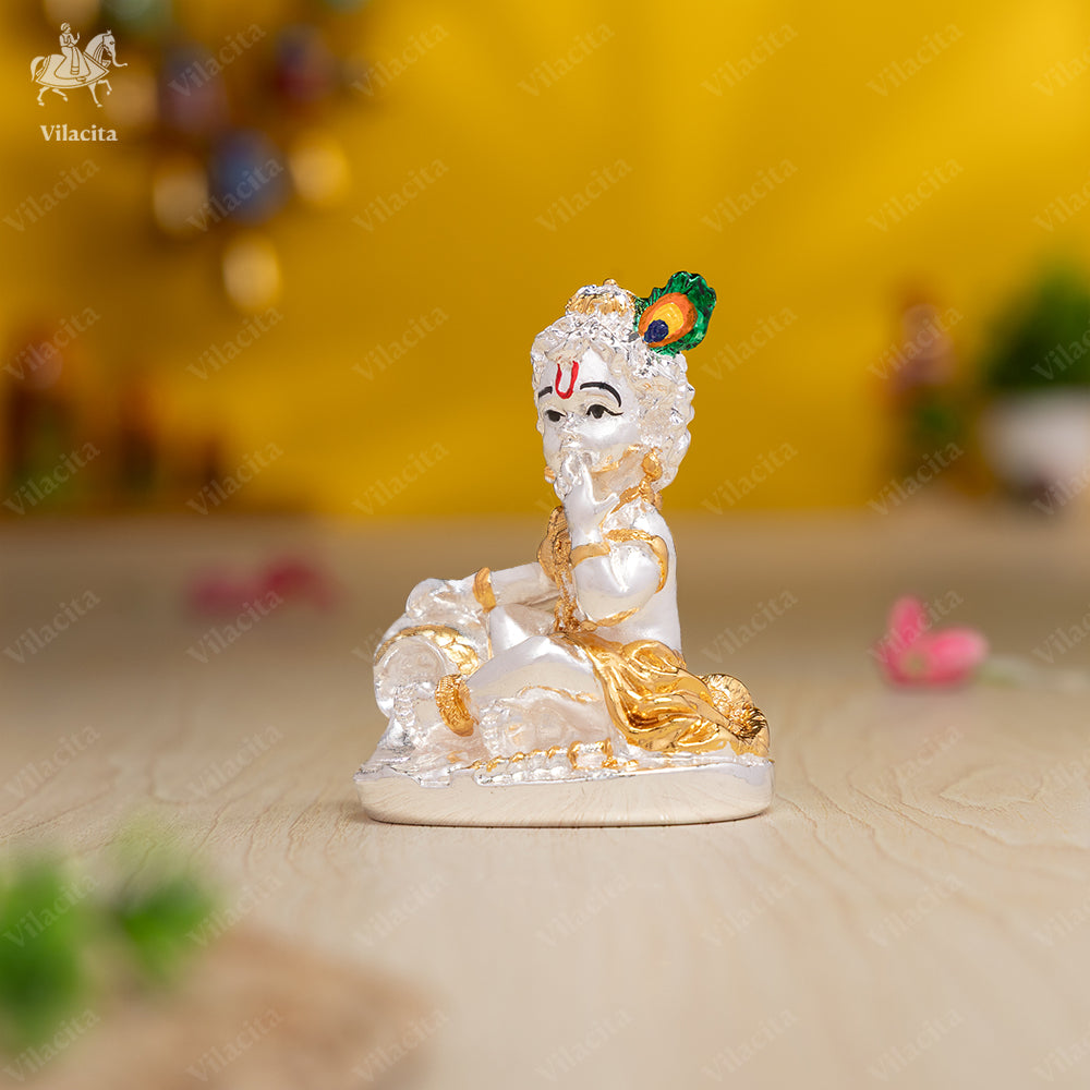 Bal Gopal krishna idol | Gold & Silver Plated | 3 Inch