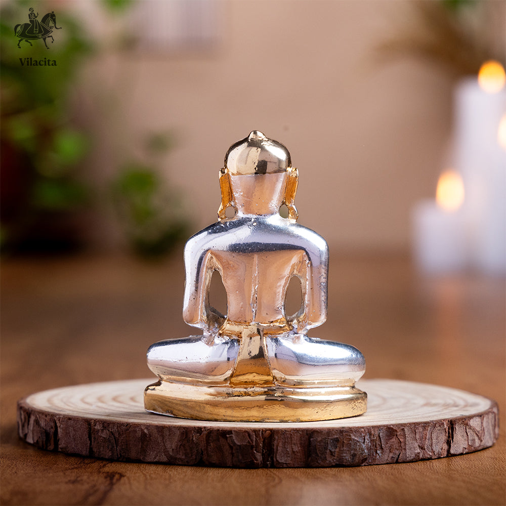 Small Mahaveer Swami Idol | Gold & Silver Plated (3 Inch)