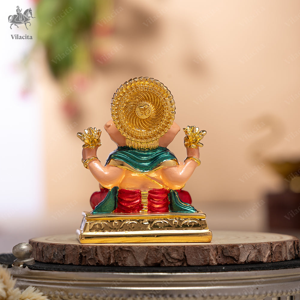 Dagdusheth Ganpati Murti | Gold Plated | 3 Inch