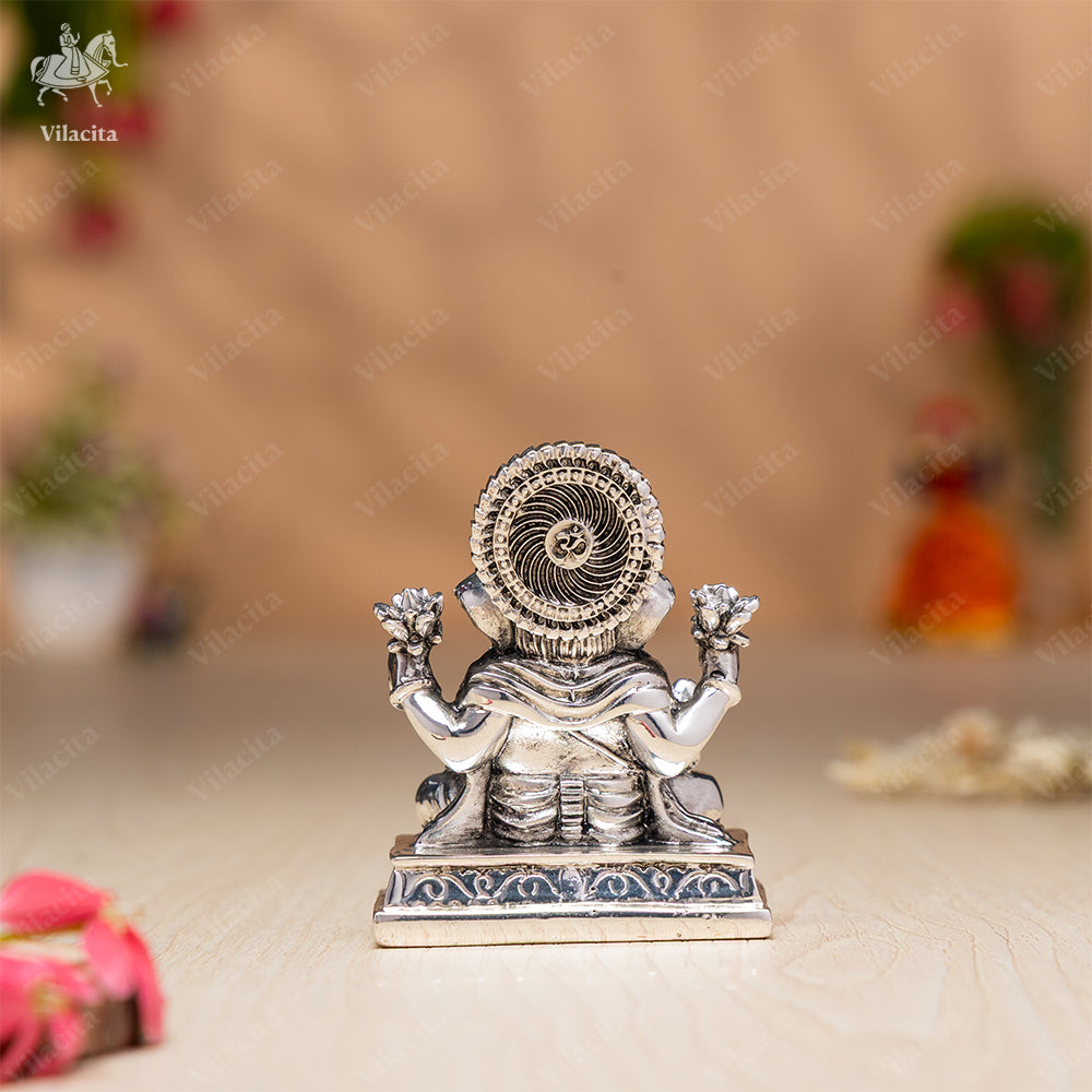 Dagdusheth Ganpati Murti | Silver Plated | 3 Inch