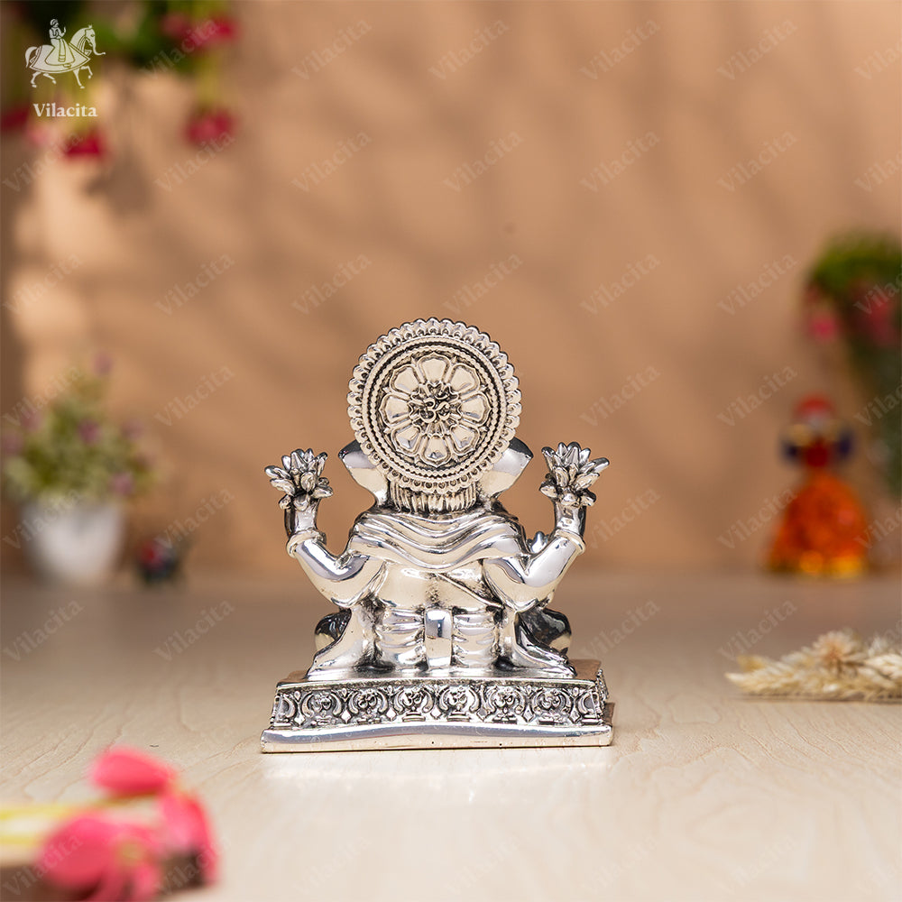Dagdusheth Ganpati Murti | Silver Plated | 4 Inch