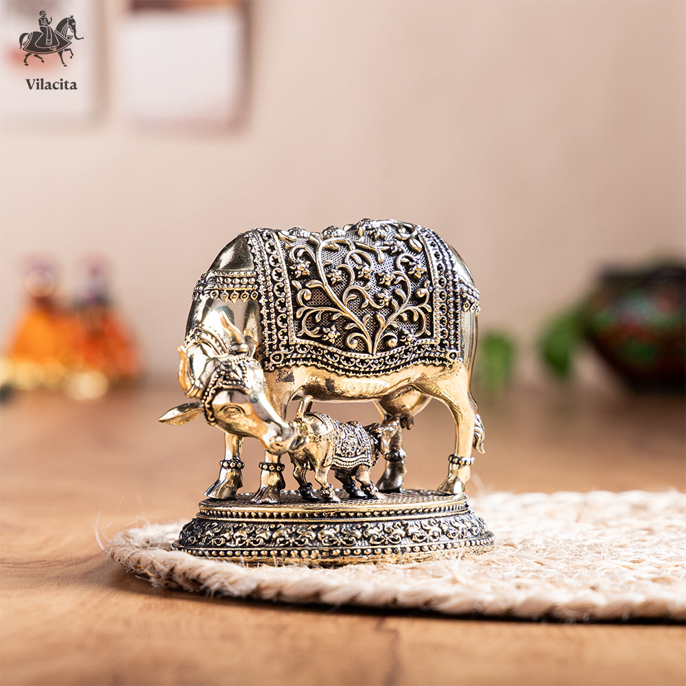 Vastu Kamdhenu Cow Brass Idol (4.5 Inch)