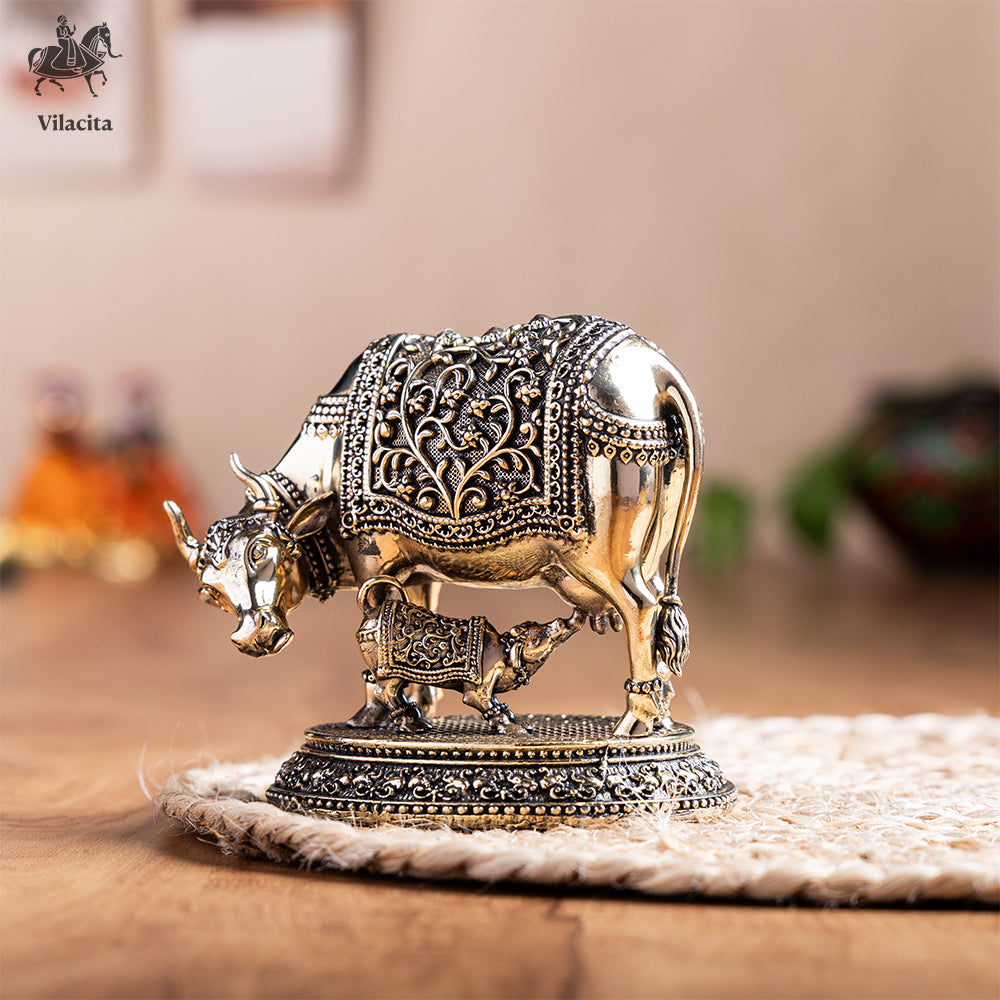 Vastu Kamdhenu Cow Brass Idol (4.5 Inch)