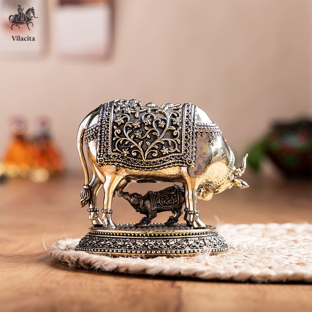 Vastu Kamdhenu Cow Brass Idol (4.5 Inch)