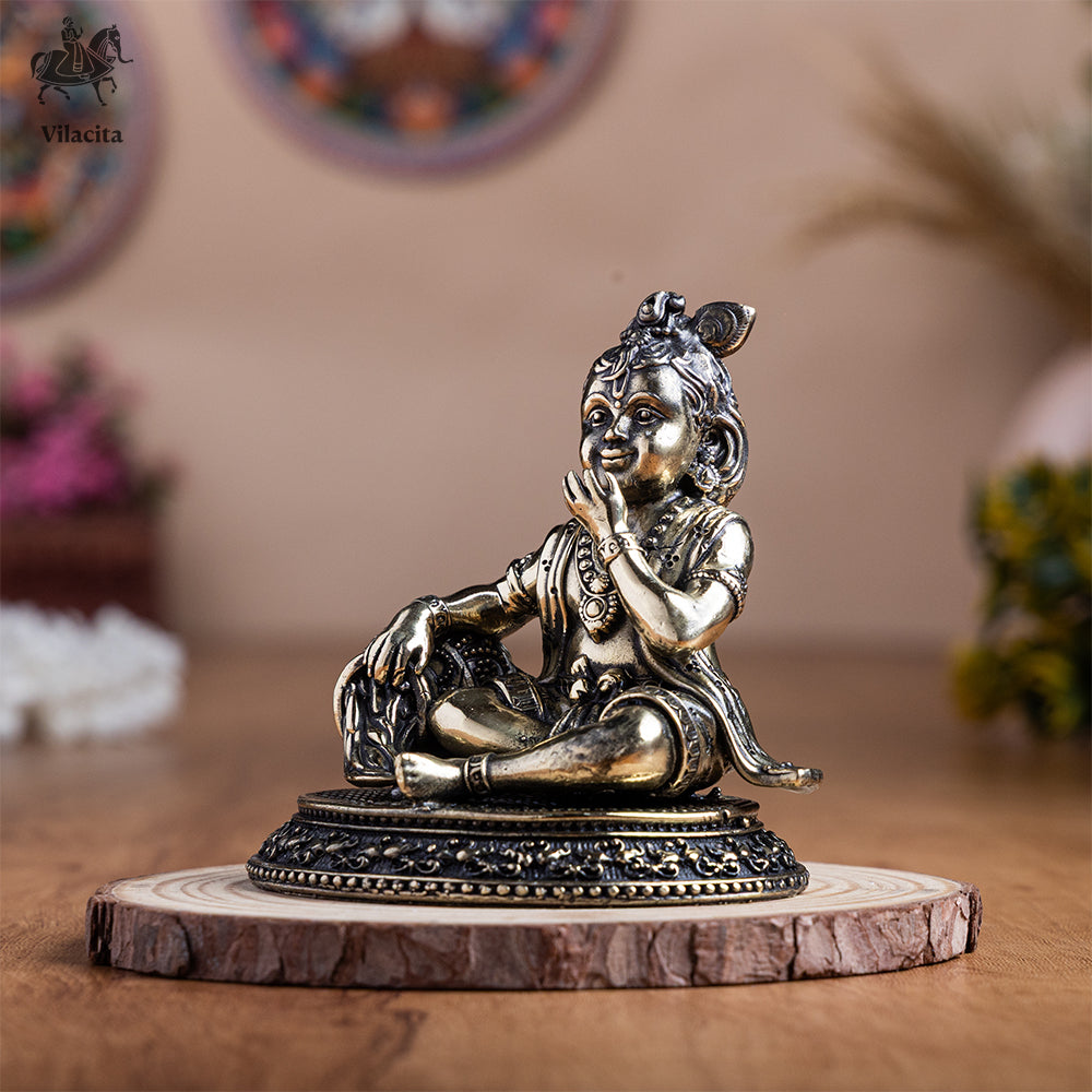 Brass Bal Gopal Idol (3.5 Inch)