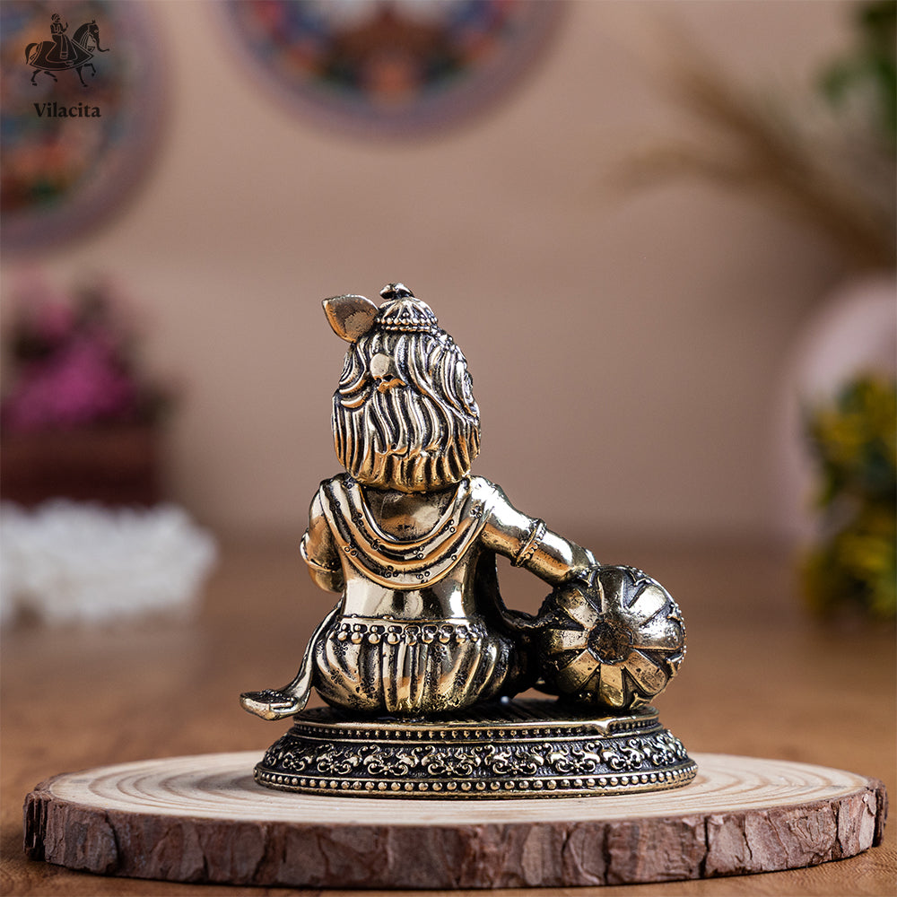 Brass Makhanchor Bal Gopal Statue (3 Inch)