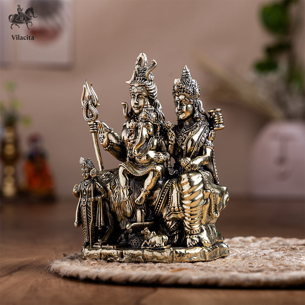 Brass Shiv Parivar Murti (6.5 Inch)