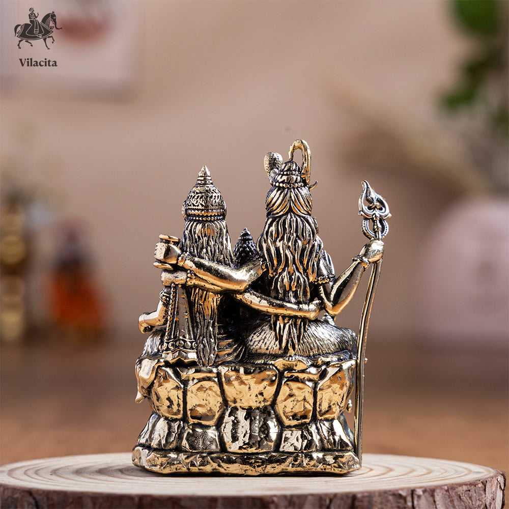 Brass Shiv Parivar Murti For Home (3.3 Inch)