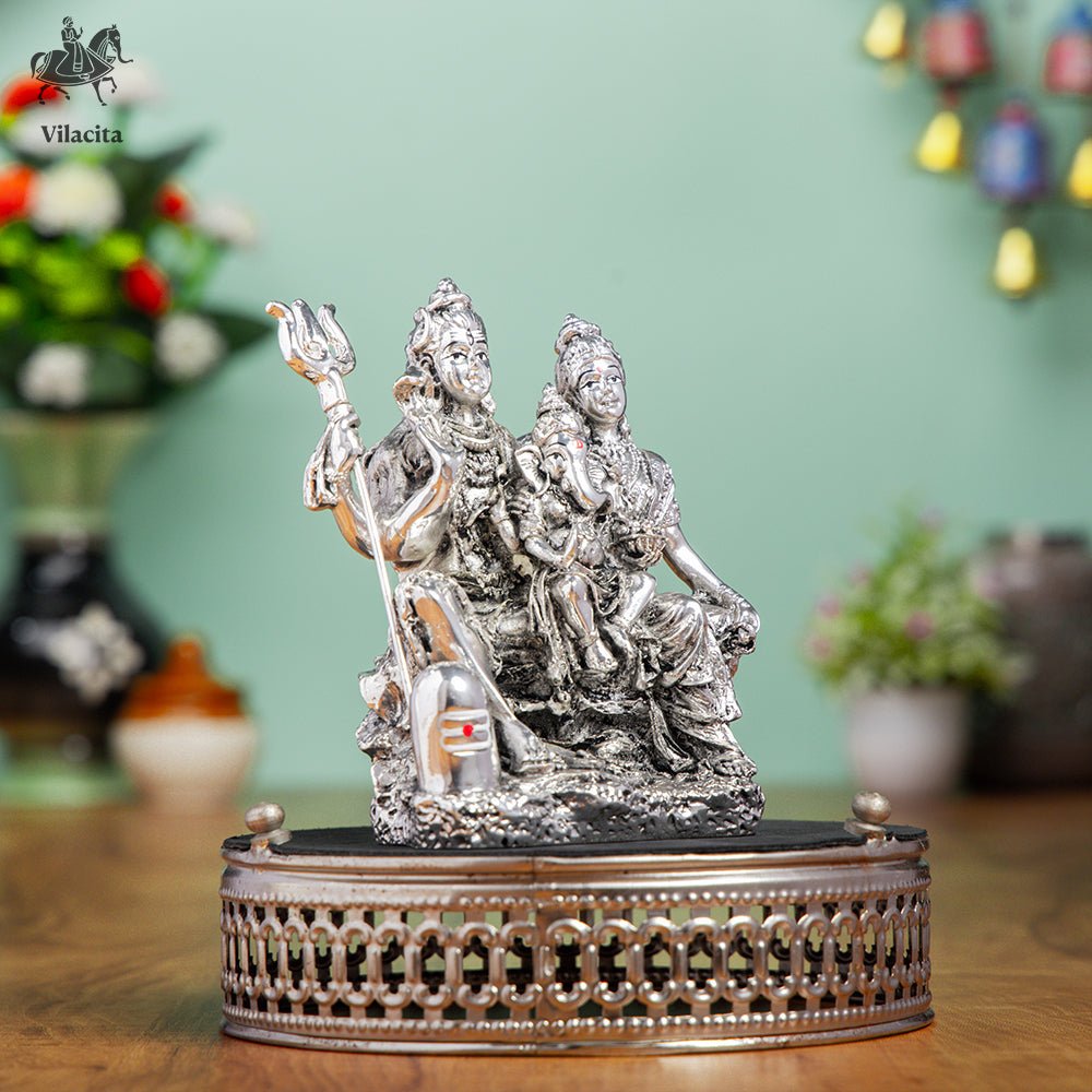 Silver plated Shiv Parivar Murti