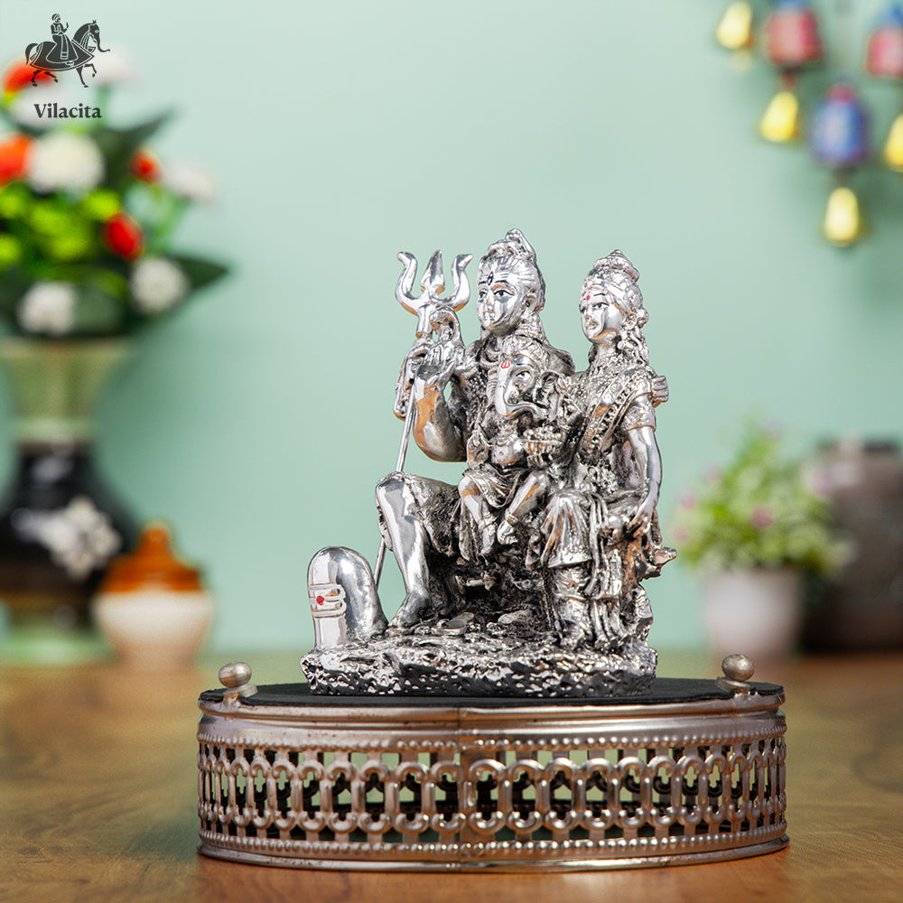 Silver plated Shiv Parivar Murti