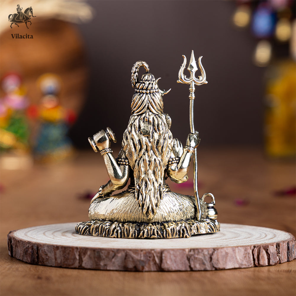 Brass Meditating Lord Shiva Murti (3.5 Inch)