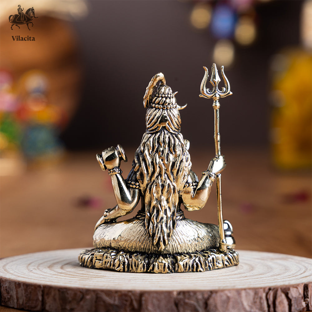 Meditating Brass Shiv Statue (3 Inch)