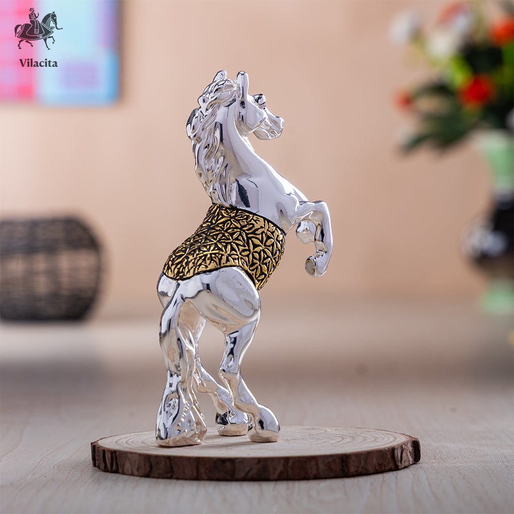 Standing Horse Statue | Gold & Silver Plated | 6.5 Inch
