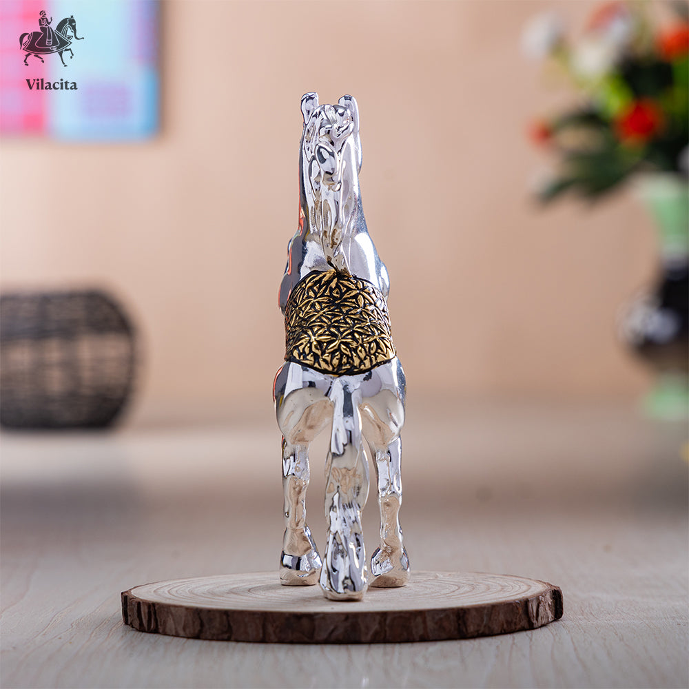 Standing Horse Statue | Gold & Silver Plated | 6.5 Inch