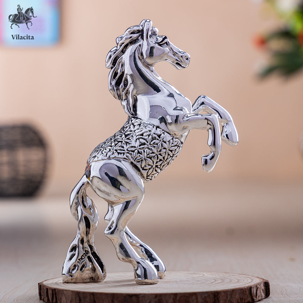Standing Vastu Horse Statue For Home | Silver Plated | 6.5 Inch