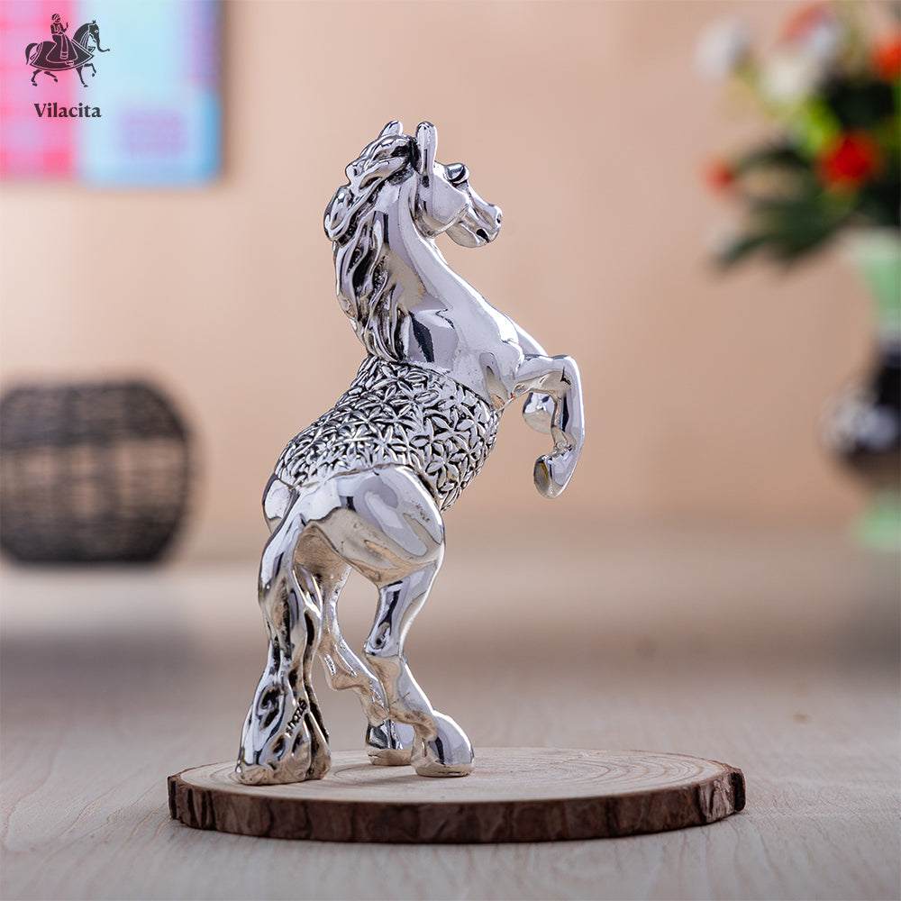 Standing Vastu Horse Statue For Home | Silver Plated | 6.5 Inch