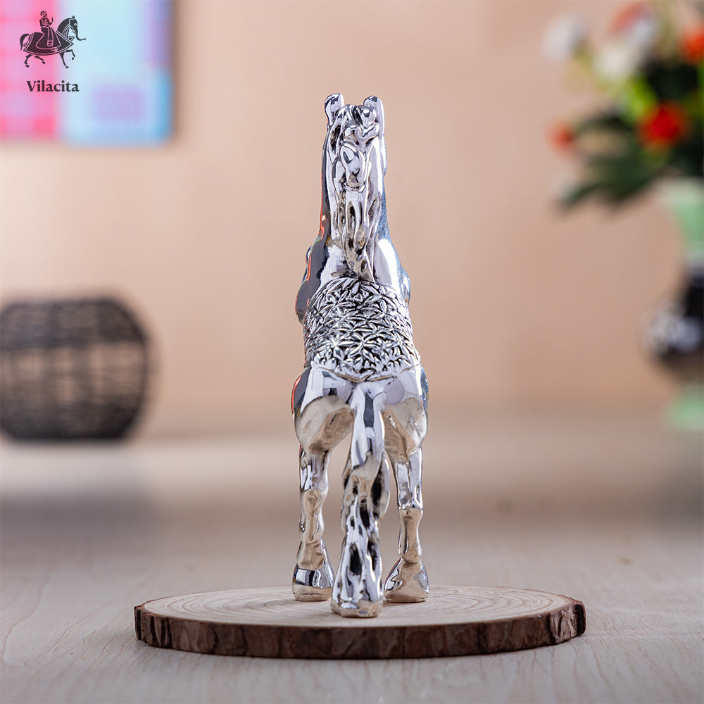 Standing Vastu Horse Statue For Home | Silver Plated | 6.5 Inch