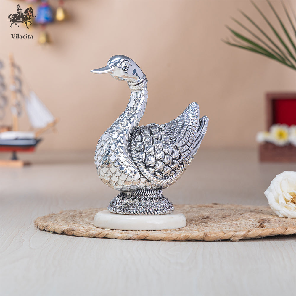 Silver Plated Swan Idol Pair (7 Inch)