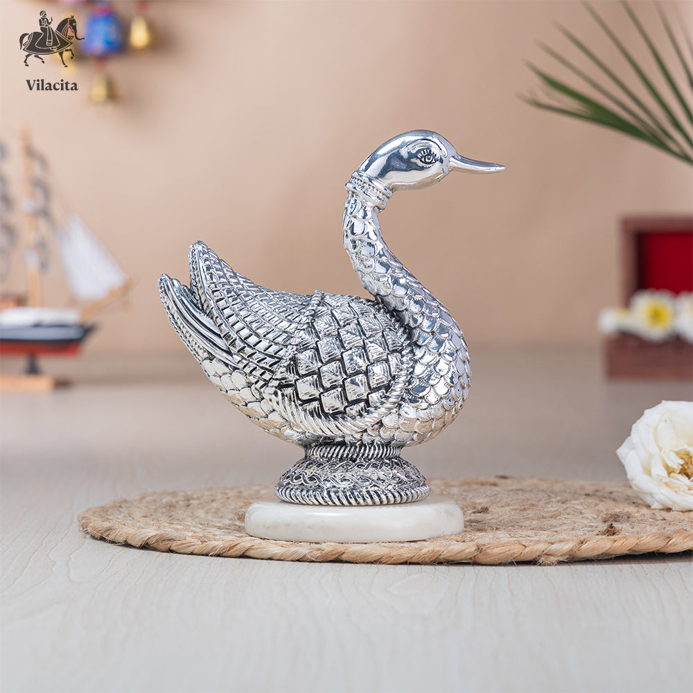 Silver Plated Swan Idol Pair (7 Inch)