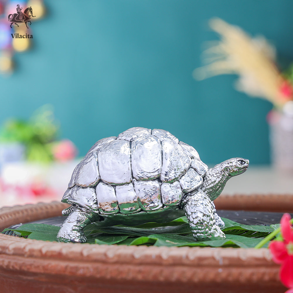Tortoise Statue | Silver Plated | 3 Inch