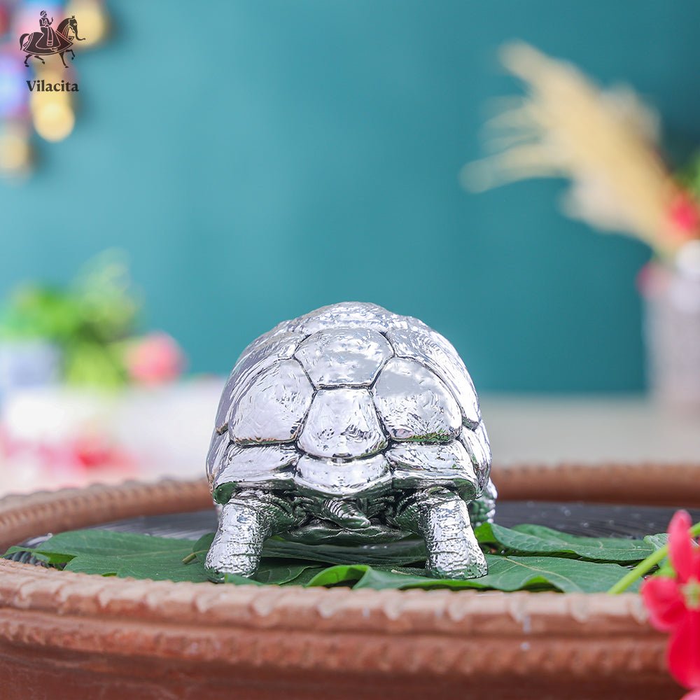 Tortoise Statue | Silver Plated | 3 Inch