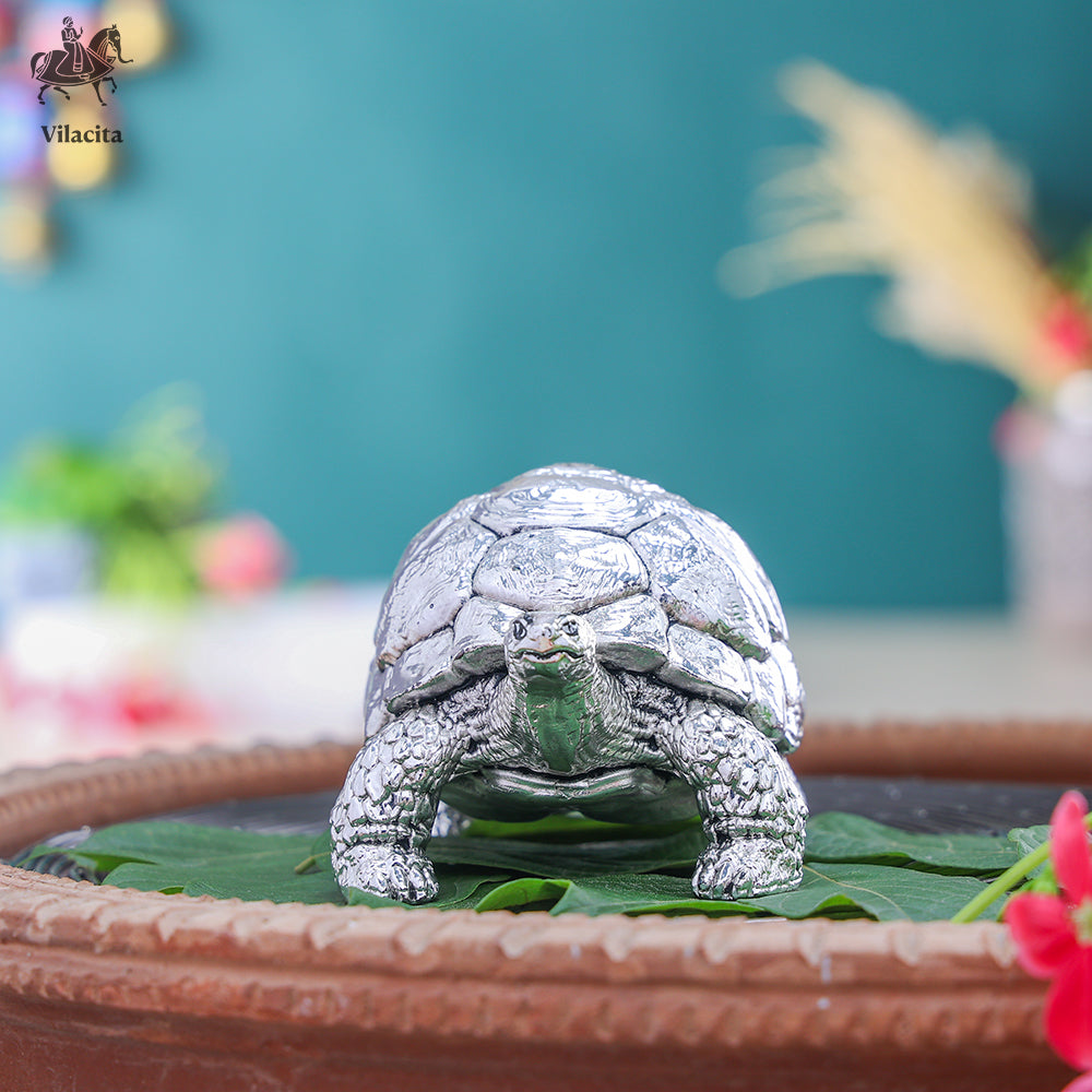 Tortoise Statue | Silver Plated | 3 Inch