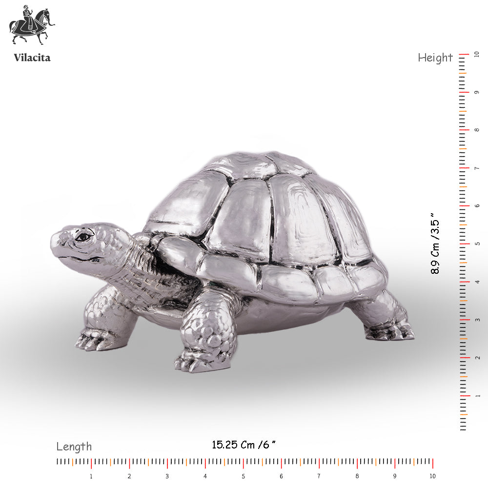 Tortoise Statue | Silver Plated | 3.5 Inch